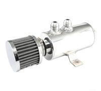 MeevrgR Lata de captura de aceite de aluminio de 750 ml con filtro de aire incorporado - Accesorios AN10 para tanque de ventilación de montaje en bahía del motor (plata)