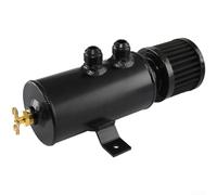 MeevrgR Lata de captura de aceite de aluminio de 750 ml con filtro de aire incorporado - Accesorios AN10 para tanque de ventilación de montaje en bahía del motor (negro)