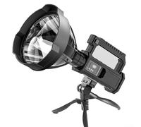 MeevrgR Linterna LED recargable con soporte de trípode - W5119 pequeña o W5120 grande, impermeable y resistente a los impactos para camping, senderismo, pesca (negro) (W5120)