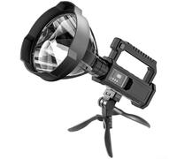 MeevrgR Linterna LED recargable con soporte de trípode - W5119 pequeña o W5120 grande, impermeable y resistente a los impactos para camping, senderismo, pesca (negro) (W5119)