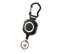 MeevrgR Llavero retráctil con mosquetón multiherramienta, carrete de insignia de cable de acero de 31.5 pulgadas para camping, senderismo, pesca, actividades al aire libre, retractor ABS resistente