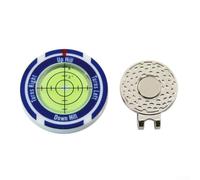 MeevrgR Marcador de pelota de golf con clip para sombrero, nivel integrado para una lectura precisa del verde y evaluación de la pendiente (azul y verde)
