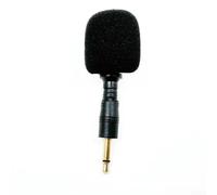 MeevrgR Micrófono compacto de 3,5 mm para teléfono móvil y portátil, para mini micrófono de condensador con carcasa de metal para voz sobre streaming, conferencia, para Android, iPhone, negro, 65 mm