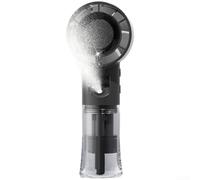 MeevrgR Mini ventilador de nebulización para funciona con pilas, ventilador de refrigeración portátil con función de pulverización, 4 niveles de bajo ruido para patio, jardín, escritorio, color rosa