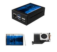 MeevrgR Módulo de pantalla LCD TFT de 3.5 pulgadas 480 x 320 60 FPS con pantalla táctil, funda y enfriador activo para Raspberry Pi 3/4/5