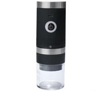 MeevrgR Molinillo de café eléctrico portátil recargable por USB, ajustable, grueso, fino, acero inoxidable, operación de un solo toque para espresso para prensa francesa, camping, viajes, negro (negro