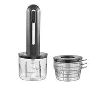 MeevrgR Molinillo eléctrico de carne pequeño procesador de alimentos para ajo, verduras y carne con 3 tazas de carga USB, aparato de cocina compacto, negro o blanco (negro)