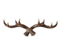 MeevrgR Nórdico Vintage ciervo cornamenta gancho decorativo colgante de pared estatua de resina para llaves, sombreros, bufandas, decoración rústica del hogar, entrada, oficina, fácil de instalar, 28