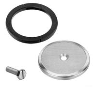 MeevrgR Pantalla de filtro de acero inoxidable para cafetera, dispersión uniforme del agua con anillo de silicona y tornillo, se adapta a la mayoría de cafeteras estadounidenses por goteo