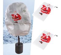 MeevrgR Paquete de 2 fundas protectoras para plantas de jardín, no tejidas, 80 cm x 100 cm, con cordón para palmeras y arbustos en maceta