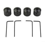 MeevrgR Paquete de 4 pomos de guitarra moleteados cromados para bajo Telecaster, perillas de control de tono de volumen de metal de 6 mm, eje sólido para modelos de Estados Unidos y México (negro)