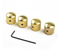 MeevrgR Paquete de 4 pomos de guitarra moleteados cromados para bajo Telecaster, perillas de control de tono de volumen de metal de 6 mm, eje sólido para modelos de Estados Unidos y México (dorado)