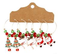 MeevrgR Pendientes colgantes de Navidad - Alce, campana y Papá Noel, joyería de aleación de zinc, 6 x 3 cm, accesorios de vacaciones rojos ligeros para mujer (juego 3)