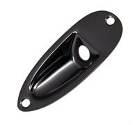 MeevrgR Placa de montaje para guitarra eléctrica, placa de montaje de metal con distancia de agujero de 70 mm, cromo, negro, acabado dorado para una alineación segura del conector de entrada (negro)