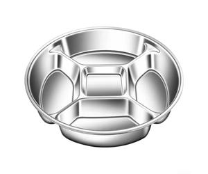 MeevrgR Plato dividido de acero inoxidable con 5 compartimentos para servir comidas preparadas, aperitivos, verduras, frutas, 316, apto para lavavajillas, plateado, 22,5 cm