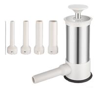 MeevrgR Relleno de salchichas de acero inoxidable, relleno de carne 304 con 4 boquillas, máquina horizontal para hacer jamón para la cocina del hogar, diseño de prensa fácil de limpiar (A)
