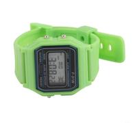 MeevrgR Reloj digital unisex de acero inoxidable, reloj inteligente con monitor de frecuencia cardíaca, resistente al agua, para hombres y mujeres, tono plateado, 7 x 7 cm, Varios colores, Is green