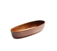 MeevrgR Servilletero de madera de nogal en forma de barco, estilo japonés, soporte para paños de té, ensalada, plato para servir vajilla para el hogar, color negro, 22 cm a 30 cm (C)