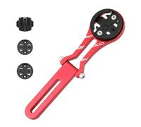 MeevrgR Soporte para computadora de bicicleta Garmin Cateye para Bryton, montaje en ángulo ajustable con extensión de vástago de aleación de aluminio, negro/rojo/plateado