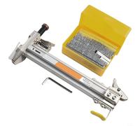 MeevrgR ST18 Clavadora manual para semiautomática, aleación de aluminio ligera, resistente a golpes de acero, para carpintería y encuadernación de ranura de alambre (ST18 con clavos)