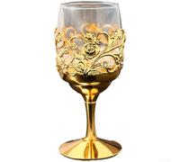 MeevrgR Taza de vidrio con banda metálica para servir coordinada, elegancia moderna para minimalistas e interiores, ideal para bebidas alcohólicas y bar