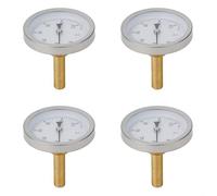 MeevrgR Termómetro bimetálico analógico con funda de latón para lectura precisa de la temperatura en agua y aceite, adecuado para equipos de calefacción como calderas y barbacoas (4 piezas)