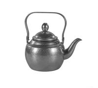 MeevrgR Tetera de acero inoxidable con filtro integrado, tetera retro plateada de 1L/1.5L/2L para té y café de hojas sueltas, detalles grises de copo de nieve (1 L)