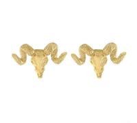MeevrgR Tirador de puerta de latón con cabeza de oveja de animales, 2 unidades, gancho de cobre, tiradores de metal para armario, cómoda, cajones, estilo antiguo, oficina en casa, 4,3 x 2,9 cm (A)