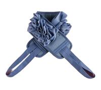 MeevrgR Toalla de baño exfoliante para la espalda con mango largo de 83 cm y malla de rayón suave para una limpieza suave del cuerpo y eliminación eficaz de la piel muerta, gris claro, azul oscuro