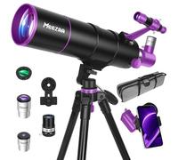 MEEZAA Telescopio para adultos de alta potencia, apertura de 90 mm, 550 mm, telescopios refractores profesionales portátiles para niños y principiantes de astronomía con trípode, adaptador de teléfono