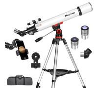 MEEZAA Telescopio, Telescopio Astronómico Adultos Profesional, 70/700mm Telescopios Refractor para Adultos y Principiantes, Portatil y Potente 28x-210x con Trípode, Adaptador de Teléfono y Bolsa