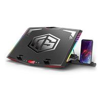 MeFee RGB Almohadilla de refrigeración para portátil de 15,6 - 21 Pulgadas Profesional Gaming Cooler portátil con 6 silenciosos Ventiladores y Control de botón, Pure Metal Panel Portable Cooler