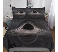 MEFESE Agujero Negro Juego De Funda Plumas Universo Funda De Edredón De Microfibra 3 Piezas Fundas De Almohada Juego De Edredón Regalo para Adolescentes para Niños Y Niñas King（220x240cm）