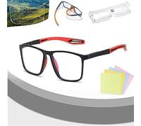 MEFESE Men's Sports Ultra-Light Anti-Blue Light Presbyopic Glasses, Blue Light Blocking Reading Glasses, Sports Cycling Computer Reading Glasse (Color : Red, Size : 3.5X)