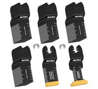 Meff-Mluk 50 cuchillas oscilantes, cuchillas profesionales universales de titanio para cortar madera, plásticos, metal, liberación rápida, kits de cuchillas multiherramienta compatibles con DeWalt