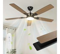 Mefine 2 Colores Aspas Reversibles Ventilador de Techo con Luz Silencioso