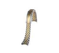 Mefloar Cadena de reloj for hombre, correa de Metal Compatible con Tudor M7941A, escudo rojo, pequeña flor roja, pulsera de reloj de acero inoxidable de 41mm(Silver Golden,Width 21mm)