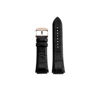 Mefloar Compatible con Guess W0040G3 W0247G3 W0040G7 Series correa de reloj de cuero genuino for hombre 22mm pulsera azul marrón negra(Black-Rose Gold)