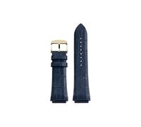 Mefloar Compatible con Guess W0040G3 W0247G3 W0040G7 Series correa de reloj de cuero genuino for hombre 22mm pulsera azul marrón negra(Blue-Gold Buckle)