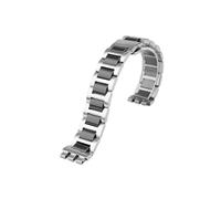 Mefloar Compatible con Swatch Ceramic+ Correa de acero inoxidable YVS434G YCS485GC YVS511GC YVS410GX Pulsera con cierre plegable Hombres Mujeres 17mm 19mm Correa de reloj(Silver black,19mm)