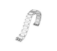 Mefloar Compatible con Swatch Ceramic+ Correa de acero inoxidable YVS434G YCS485GC YVS511GC YVS410GX Pulsera con cierre plegable Hombres Mujeres 17mm 19mm Correa de reloj(Silver white,19mm)