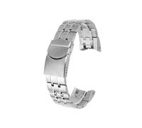 Mefloar Compatible con Swatch Flyback YRS403 YRS402 412 426 pulsera de acero inoxidable correa de acero con extremo curvado cadena de reloj for hombre 21mm