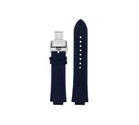 Mefloar Compatible con Tissot PRX correa de reloj T137.407/T137.410 Super Player reloj de goma de silicona Strop hombres Nylon 26x12mm pulsera de extremo convexo(Blue Folding)