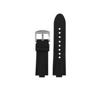 Mefloar Compatible con Tissot Prx Super Player Watch T137.407 T137.410 Correa de reloj de silicona resistente al agua Caucho 26-12mm Accesorios de correa de reloj convexo for hombres(B black-silver)