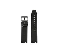 Mefloar Compatible con TissoT t-sport Racing Series T115 T115.417 T115417 accesorios de correa de reloj deportivo de goma for hombres y herramientas gratuitas(Black-black buckle)