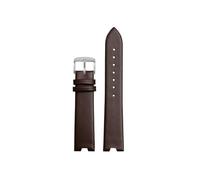 Mefloar Compatible con Versace SCI080016 SCI070016 Correa de piel fina con muesca en forma de V para mujer de 18mm(Brown-Silver)