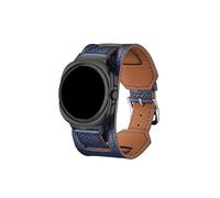 Mefloar Correa de cuero compatible con Samsung Galaxy Watch Ultra 47mm, correa de reloj, correa deportiva, accesorios(Dark blue)