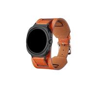 Mefloar Correa de cuero compatible con Samsung Galaxy Watch Ultra 47mm, correa de reloj, correa deportiva, accesorios(Orange)