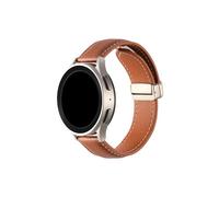Mefloar Correa de cuero de 20mm de ancho compatible con Samsung Galaxy Watch 6/5/4 44mm 40mm/5 Pro 45mm/Active 2/Huawei Watch 42 mm/Amazfit GTS/GTS4 Pulsera de reloj(Brown,For Galaxy Watch 4 40/44mm)