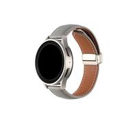 Mefloar Correa de cuero de 20mm de ancho compatible con Samsung Galaxy Watch 6/5/4 44mm 40mm/5 Pro 45mm/Active 2/Huawei Watch 42 mm/Amazfit GTS/GTS4 Pulsera de reloj(Grey,For Width 20mm)